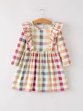 Load image into Gallery viewer, Fall Thanksgiving Plaid Long Sleeve Girls Dress
