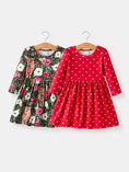 Load image into Gallery viewer, Winter Christmas Print Girls Dress Set (2 Pieces)
