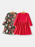 Load image into Gallery viewer, Winter Christmas Print Girls Dress Set (2 Pieces)
