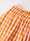 Load image into Gallery viewer, Fall Turkey Embroidered Boy Set – Orange Checkered with Thanksgiving Details
