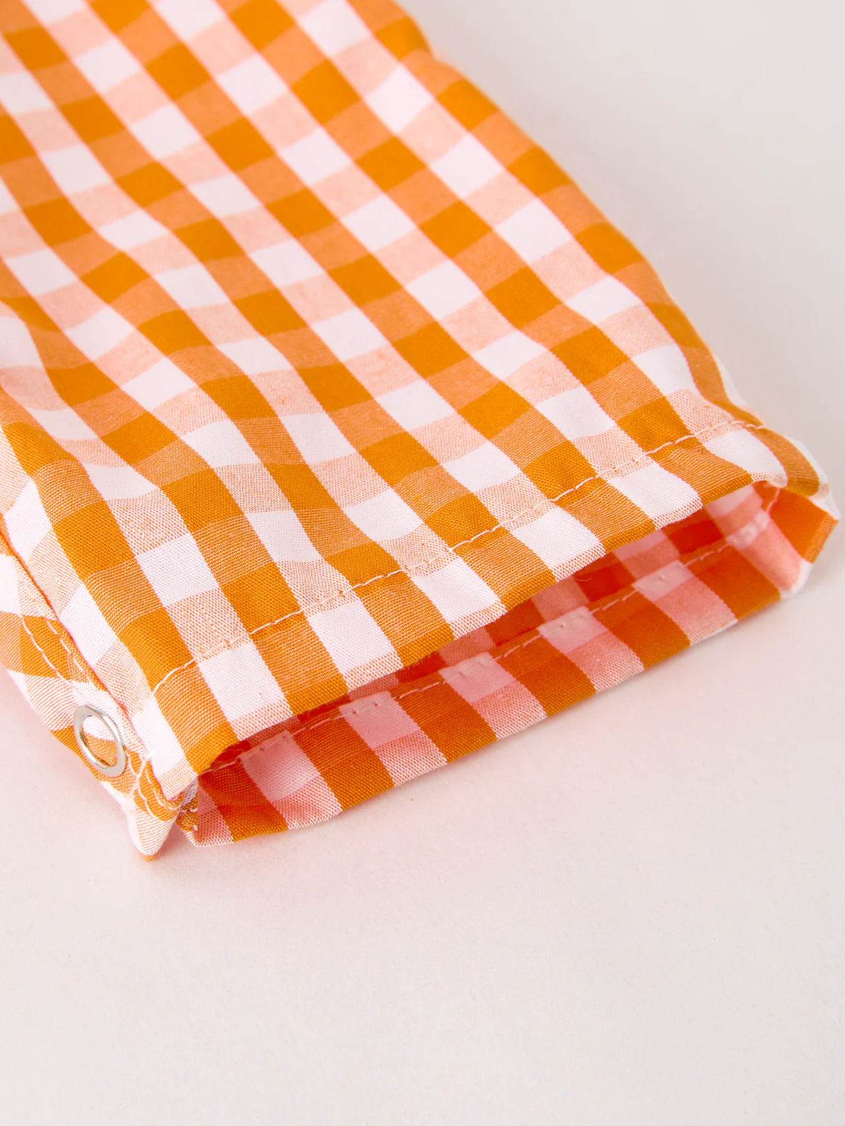 Fall Turkey Embroidered Romper for Baby Boys – Orange Checkered with Thanksgiving Details