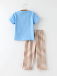 Load image into Gallery viewer, Christmas Vintage-Style Embroidered Gingerbread Plaid Boys Set
