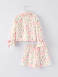 Load image into Gallery viewer, Thanksgiving Pink Pumpkin Floral Print Pajama Set
