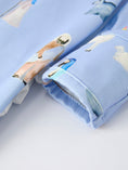 Load image into Gallery viewer, Blue Christmas Nativity Pattern Baby Girls Romper with Ruffles
