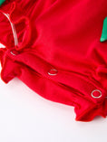 Load image into Gallery viewer, Christmas Smocked Girls Romper with Green Bow and Tree Embroidery
