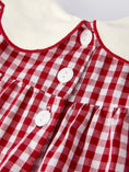Load image into Gallery viewer, Christmas Tree Embroidery Red Gingham Long Sleeve Baby Girl Bloomers Set
