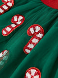 Load image into Gallery viewer, Christmas Candy Cane Sequin Applique Green Tulle Skirt
