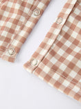 Load image into Gallery viewer, Christmas Vintage-Style Plaid Embroidered Gingerbread and Bows Boy Romper
