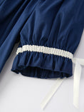 Load image into Gallery viewer, Christmas Navy Blue Nativity Smocking Embroidered Dress
