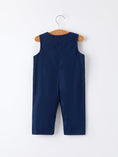 Load image into Gallery viewer, Christmas Navy Blue Nativity Smocking Embroidered Baby Boy Romper
