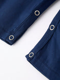 Load image into Gallery viewer, Christmas Navy Blue Nativity Smocking Embroidered Baby Boy Romper
