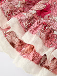 Load image into Gallery viewer, Fall Sweet Floral Pattern Dress with Pockets and Ruffle Hem for Girls
