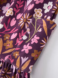 Load image into Gallery viewer, Retro Floral Print Short Sleeve  Girls Dress  with Pockets
