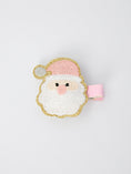 Load image into Gallery viewer, Christmas Pink Santa Girls 2-inch Hair Clip– Pink Girls' Hair Accessory
