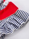 Load image into Gallery viewer, Girls Baseball Team Outfit – Striped Ruffle Sleeve Dress with Ball Design

