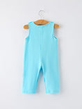 Load image into Gallery viewer, Baby Boy Baseball Romper – Blue Sleeveless Sports Outfit with Embroidery

