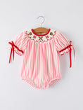 Load image into Gallery viewer, Baby Girls Baseball Embroidery Romper – Pink Stripe Casual Outfit
