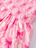 Load image into Gallery viewer, Baby Girl Pink Baseball Bow Print Romper Summer Outfit
