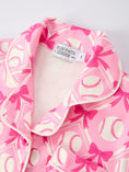 Load image into Gallery viewer, Girls Baseball Bow Print Pajama Set Short Sleeve Pink
