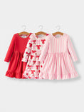 Load image into Gallery viewer, Valentine's Day Three-Piece Solid Red, Pink, Striped Dress
