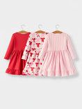 Load image into Gallery viewer, Valentine's Day Three-Piece Solid Red, Pink, Striped Dress

