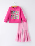 Load image into Gallery viewer, Toddler Girls Christmas Outfit – Pink Merry Bright Top and Bell Pants
