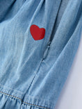 Load image into Gallery viewer, Denim Heart Dress for Girls – Long Sleeve Valentine Outfit
