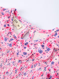 Load image into Gallery viewer, Girls Valentine's Day Floral Ruffle Smocking Baby Bubble Romper
