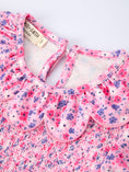 Load image into Gallery viewer, Girls Valentine's Day Floral Ruffle Smocking Dress
