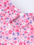 Load image into Gallery viewer, Girls Valentine's Day Floral Ruffle Smocking Dress
