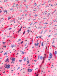 Load image into Gallery viewer, Girls Valentine's Day Floral Ruffle Smocking Dress
