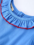 Load image into Gallery viewer, Valentine's Day Toddler Girl Heart Applique Blue Dress
