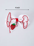 Load image into Gallery viewer, Strawberry Embroidered Girls Hairpin 4 Inches
