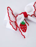 Load image into Gallery viewer, Strawberry Embroidered Girls Hairpin 4 Inches

