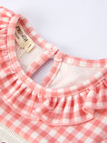 Load image into Gallery viewer, Baseball Embroidery Smocked Ruffle Plaid Girl Dress
