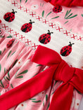 Load image into Gallery viewer, Spring Ladybug Smocked Embroidered Girls Dress
