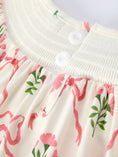 Load image into Gallery viewer, PREORDER Spring Floral Smocking Embroidery Bow Girls Dress
