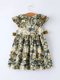 Load image into Gallery viewer, Camo Duck Smocked Bow Ruffle Sleeves Girls Dress
