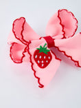 Load image into Gallery viewer, Strawberry Embroidered Girls Hairpin 4 Inches
