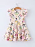 Load image into Gallery viewer, Summer Pattern Ruffle Sleeve Girls Dress
