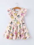 Load image into Gallery viewer, Summer Pattern Ruffle Sleeve Girls Dress
