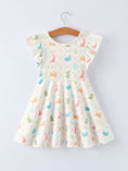 Load image into Gallery viewer, Easter Bunny Print Girls Flutter Sleeve Dress
