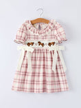 Load image into Gallery viewer, Western Horse Embroidered Smocked Plaid Girls Dress
