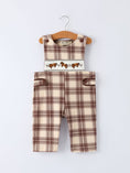 Load image into Gallery viewer, Western Horse Embroidered Smocked Plaid Baby Boy Romper

