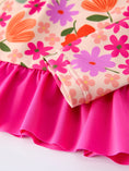 Load image into Gallery viewer, Summer Floral Ruffle Long Sleeve Girl Swimwear Set
