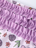 Load image into Gallery viewer, Summer Purple Floral Long Sleeve Girl Swimwear Set
