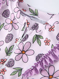 Load image into Gallery viewer, Summer Purple Floral Long Sleeve Girl Swimwear Set

