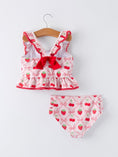 Load image into Gallery viewer, Summer Strawberry Cherry Ruffle Girl Swimwear Set
