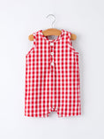 Load image into Gallery viewer, Summer Plaid Smocked Ruffle Boys Romper Sibling Outfits
