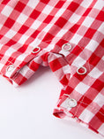 Load image into Gallery viewer, Summer Plaid Smocked Ruffle Boys Romper Sibling Outfits
